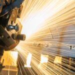 sparks and metal machinery