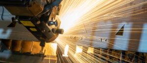 sparks and metal machinery